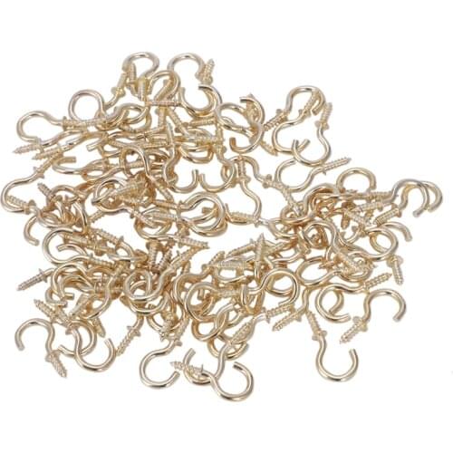 Bag of 100 pcs Copper plating cup hooks. 25mm (1 inch)