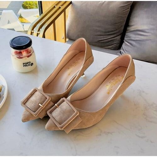 2020 Sexy womens heels shoes Newest Fashion spring and autumn mature wild frosted designer Thin Heels womens shoes W27-24