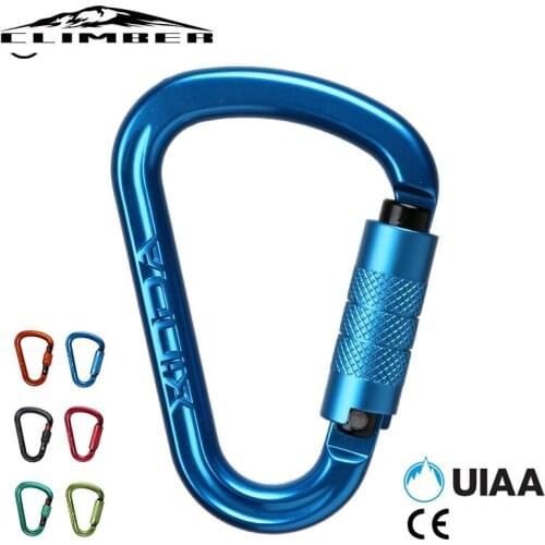 Professional Safety Rock Climbing Carabiner Aluminum alloy High Strength Buckle 25KN Screw Camping Lock Outdoor Equipment