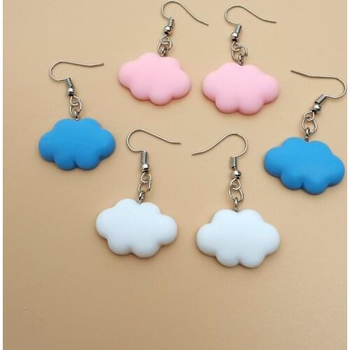Multi-color Fashion Cute Sweet Summer Cloud Drop Earrings for Women Candy Color Clouds Punk Jewelry for Girl Friendship Gifts