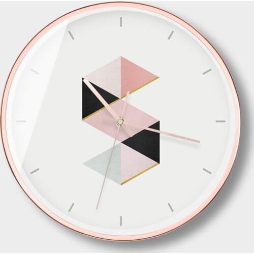 Rose Gold Nordic Wall Clock Luxury Living Room Modern Silent Quartz Clock Wall Creative Hanging Bedroom Round Home Decor AA50ZB