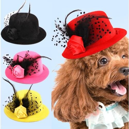Dog Cat Puppy hat Headband Hat Headwear Pet Hat Fashion Decoration Top Hats Gentleman Fedora Dog Kitten Cap for Christmas Party