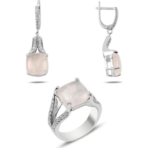 Silver 925 Sterling Quartz Gemstone Set