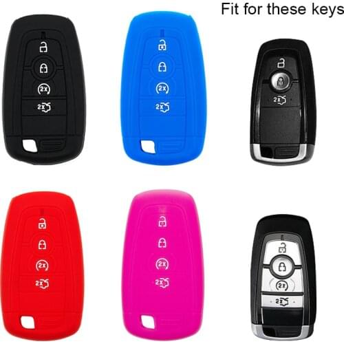 Silicon Remote Car Key Case Cover For Ford Taurus 4 Button Protector Folding Flip Car Accessorise