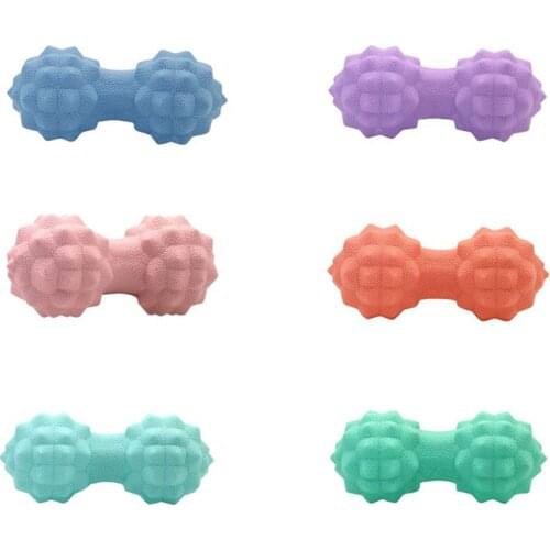 Q1FB Peanut Shape Silicone Spiked Massage Ball Deep Tissue Muscle Relax for Feet Back Therapy Trigger Point Fitness Roller Body