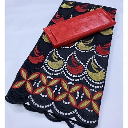 SJ Lace Swiss Lace Fabric African Bazin Fabric 2.5+2.5yards 100% Cotton Fabric African Lace Fabric for Dress T1-99