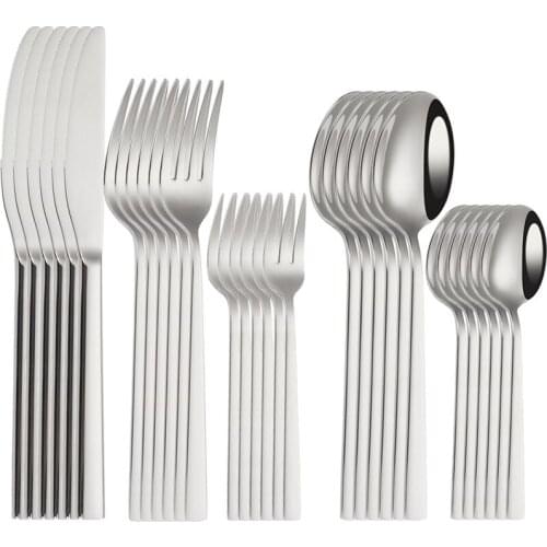 High Quality Stainless Steel Cutlery Sets Mirror Polishing Dining Spoons Knife Fork Dinnerware Restaurant Kitchen Dinner Cutlery