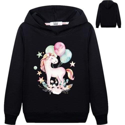 Animal Horse Print Sweatshirt Hoodies Kids Boys Funny Autumn Hooded Tops Student Clothes Cute Love Horse Tracksuit