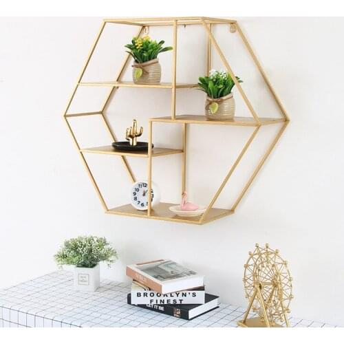 Creative simple Nordic decorative shelf home living room wall decoration wall hanging iron storage rack room decor aesthetic