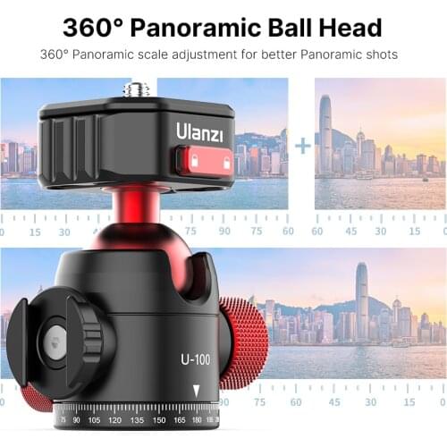 Ulanzi U-100 Quick Release Clamp Ballhead Tripod Heads DSLR camera Gimbal Quick Switch Ballhead Extend for monitor LED Light