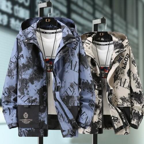 Plus 10XL 9XL 8XL 7XL New printing Jacket Men Plus Size printing Hooded Windbreaker Jackets Casual loose coat Jacket Parka