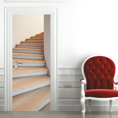 Waterproof Imitation 3D Stair Door Stickers Creative Door Stickers Bedroom Living Room Wall Stickers