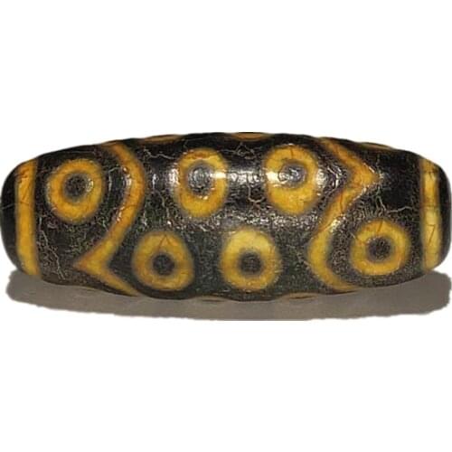 High quality Tibet agate DZI old yellow 18 eyes DZI 13*35mm agate beads men and women jewelry DIY Free Shipping