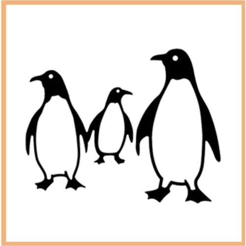 X7AB Penguin Family Carbon Steel Cutting Dies DIY Scrapbooking Photo Album Embossing Paper Cards Making Stencil Decorative
