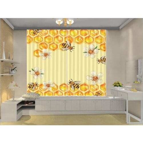 Yellow honey Curtains Luxury Blackout 3D Window Living Room wedding bedroom Decor Cortinas Drapes Rideaux Customized pillowcase