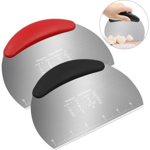 1Pcs Stainless Steel Dough Scrape Pizza Dough Cutter Baking Spatula Bread Knife Sandwich Cutter With Scale Baking Tools