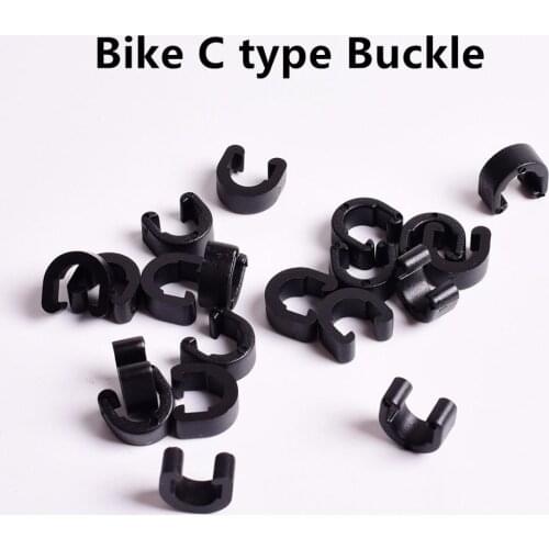 10-100pcs Bike Disc Brake Cable Sets Pipe Line Deduction Transmission Pipe C type Buckle Snap Clamp