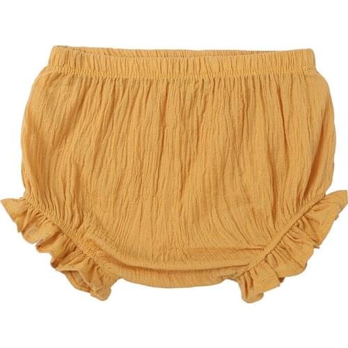 2020 Trend Cute Summer Fresh Fashion New Baby Solid Color Cotton And Linen Lace Triangle Casual Big PP Baby Shorts Bread Pants