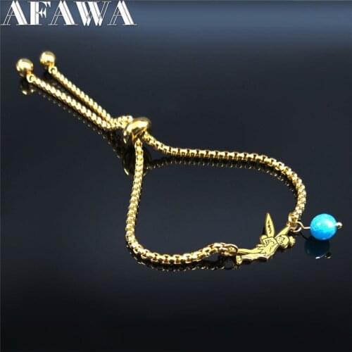 2021 Elves Stone Stainless Steel Kids Bracelet for Women Gold Color Adjustable Bracelet Jewelry pulseras mujer moda B18688