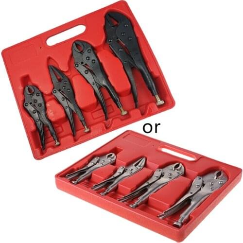 4Pcs/Set Hand Jaw Pliers Locking Vise Grip 5"/7"Curved Jaw Locking Pliers 6.5"Long Nose 10“Stright Pliers 896B