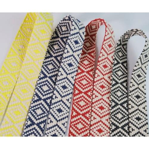 4yards 4cm Thick Cotton Ribbons Ethnic Tape Woven Webbing Double Side Use Strap band boho accessories gypsy bag straps
