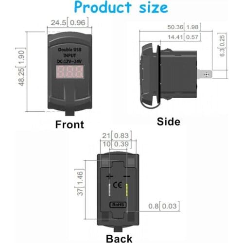 Quick Charge 3.0 Dual USB Rocker Switch QC 3.0 Fast Charger LED Voltmeter for Boats Car Truck Motorcycle Smartphone Tablet 83XA