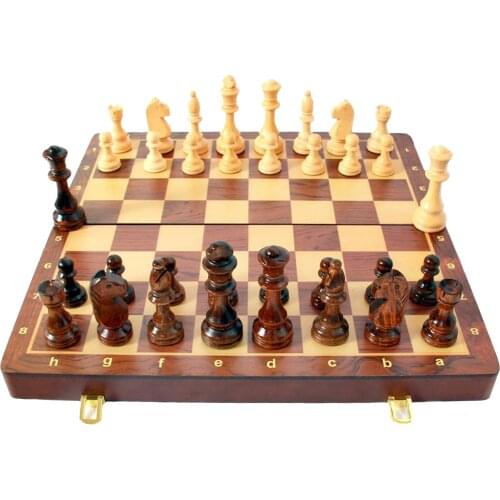 Wooden Chess Set for Kids & Adults - Staunton Chess Set - Travel Foldable Chess