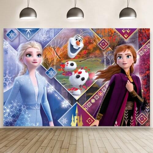 Snow Magic Little Girls Princesses Backdrop Studio Photography Children Anna Elsa Party Photo Background Table Banner Vinyl Prop