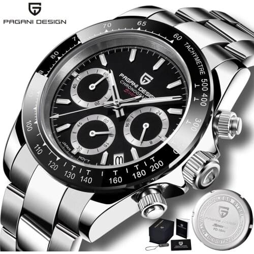 PAGANI Design Quartz Wristwatch Men Luxury Brand Seiko VK63 Stainless Steel Luminous Waterproof Watch Automatic Date Chronograph