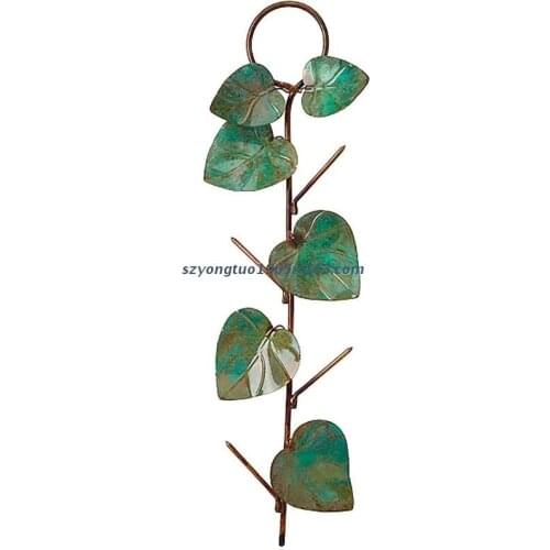 Metal Hummingbird Bird Feeder Suspended Leaf Decorative Garden Art Birdfeeder