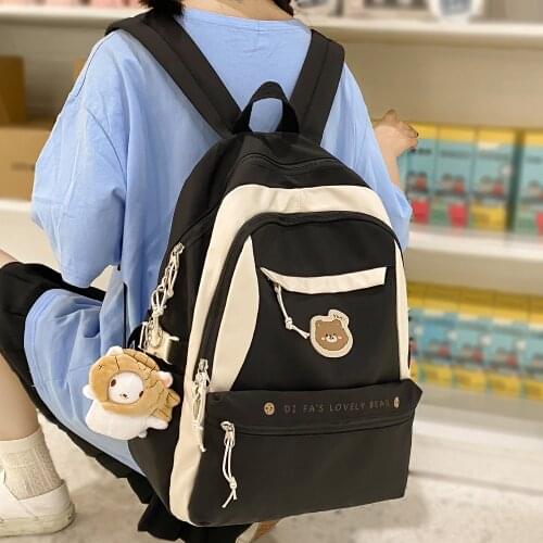 Fashion Waterproof Cute Women Bag School Ladies Anime Backpack Student Female Kawaii Backpacks Harajuku Teen Girl Nylon Bag Book