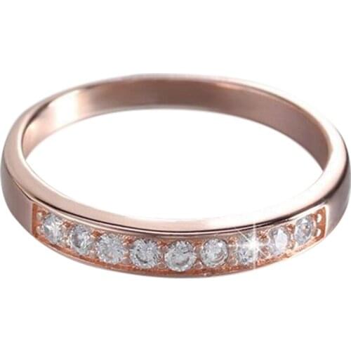 Fashion White Gold Color Bridal Wedding Jewelry AAA Zircon Birthstone Finger Ring Fashion Single Round Rings For Women