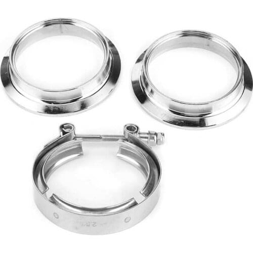 Supercharger electric turbine 2.5in V‑Band Flange Clamp Kit T‑304 Stainless Steel Accessory for Turbo Exhaust Downpipes