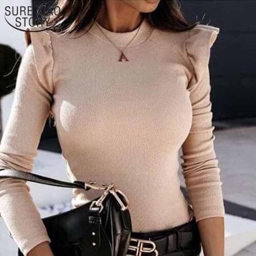 Autumn Fashion Half-turtleneck Blouse Women Winter Solid Pullover Long-sleeved Bottoming Shirt 12596