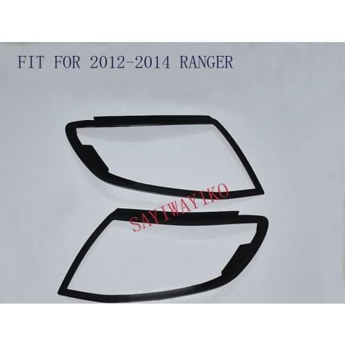 FIT for ford ranger accessories ABS black lights covers trim for T6 2012- 2014 car styling lamp cover