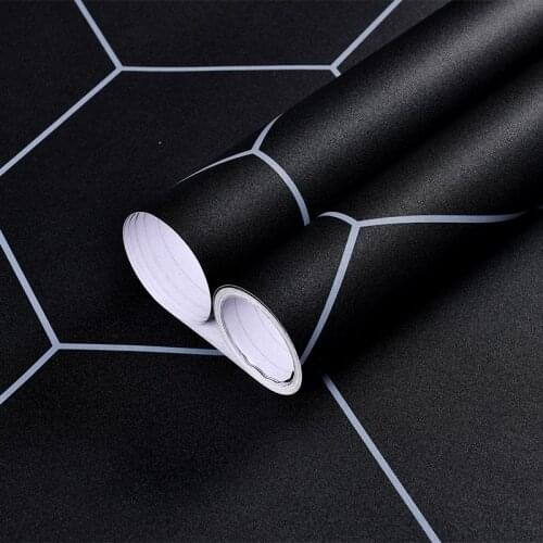 INS Popular Classic Black And White Bathroom Non-slip Peel And Stick Floor Tile Stickers Waterproof PVC Self-adhesive Decals