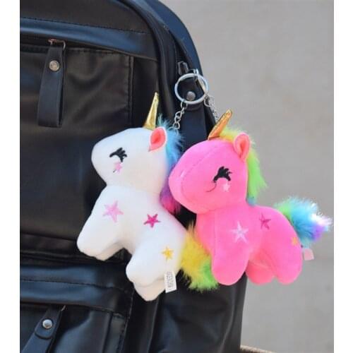 Rainbow pony doll plush toy small pendant mini doll schoolbag key chain pendant