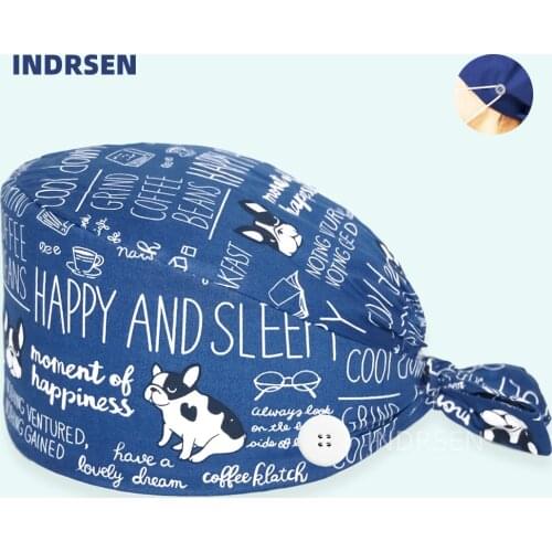 Adjustable Surgicals Cap Dogs Printed Working Nursing Caps Beauty salon Surgeon Physician Clinic Nurse Doctors Nursing Scrub Hat