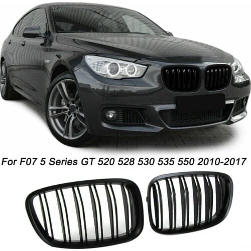 Black Front Bumper Hood Kidney Grill Grille For-BMW F07 5 Series GT 520 528 530 535 550 2010-2017