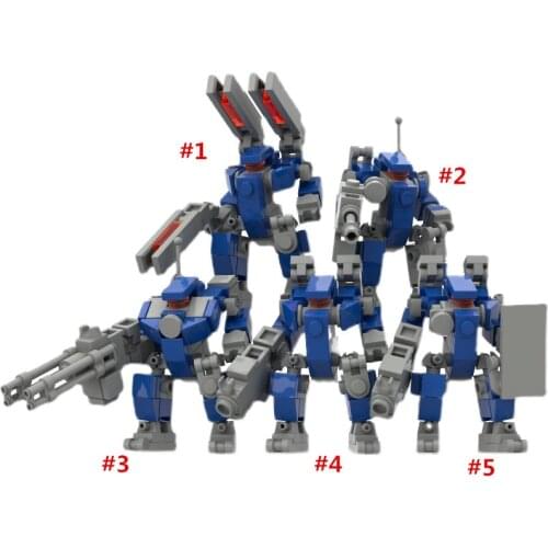 DIY STEM MOC Mecha Model Assembly Small Particle Building Blocks Educational Toy Set 5Types Available