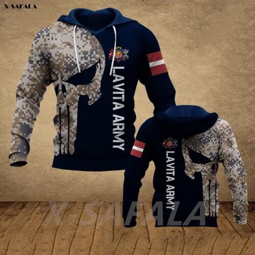 LATVIA Veteran God Of Weak Army 3D Printed Hoodie Man Female Zipper Pullover Sweatshirt Hooded Jersey Streetwear Tracksuits
