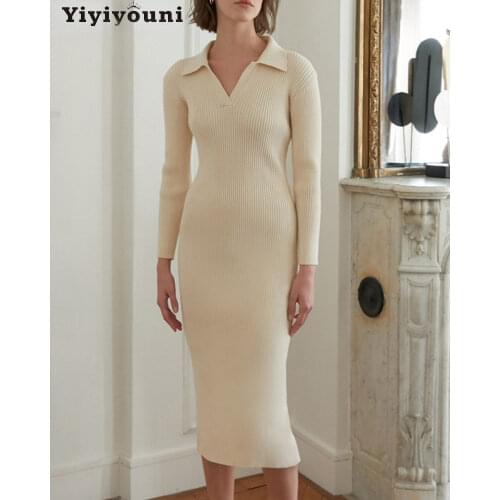 Модные трикотажные платья Yiyiyouni China At AliExpress