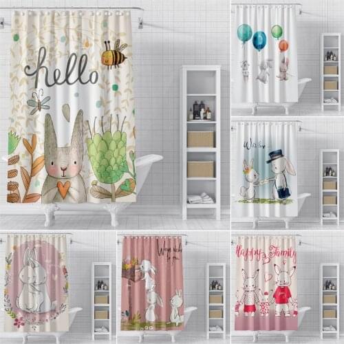 Cute Cartoon Animals Shower Curtain For Bathroom Waterproof Bathroom Curtain Fabric Shower Curtains With Hooks Home Decoration