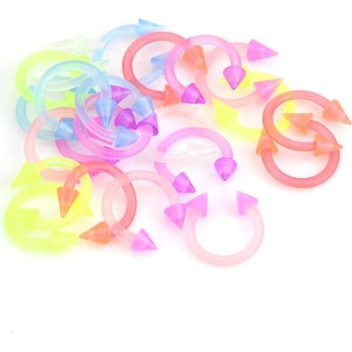 10/20Pcs/Set Mixed Color Acrylic U Shaped Fashion Fake Nose Ring Septum No Piercing Hoop Piercing Tragus Nose Studs Body Jewelry