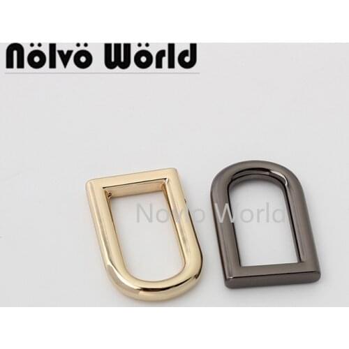 10-50 pcs 4 colors 19*28mm 4.0mm wire 3/8'' inner polished closed d ring for suitcase luggage D buckle bag hardware