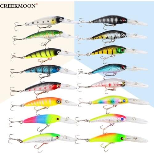 16pcs/Lot 10cm/7.6g 9cm/8.2g Minnows Fishing Lures Jerkbait Fish Tackle 6# Hooks for Sea Carp Fishing Tackles Mixed 2 Models