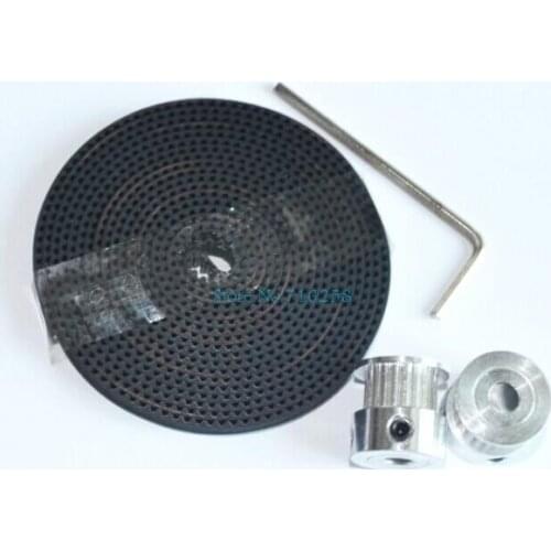 2Pcs 20-GT2-6 GT2 Pulley And 2m GT2-6mm Open GT2 Belt for 3D printer(4xM3 setscrews and 1xAllen Key)