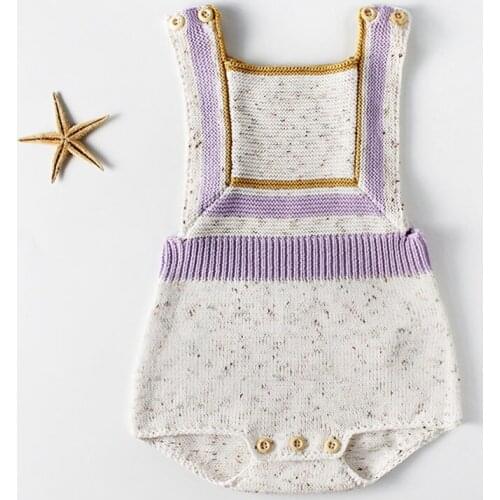 2020 Baby Boys Girls Rompers Baby Clothes Bodysuit Geometry Braces Knit Rompers Spring Autumn Infant Boys Girls Rompers