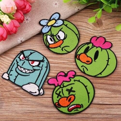 50pcs/Lot Embroidery Patches Letters Clothing Decoration Accessories Succulent Plants Diy Iron Heat Transfer Applique Stickers