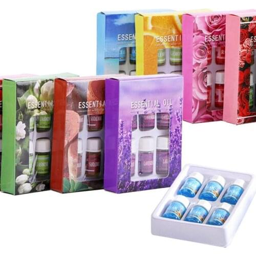 6pcs/set Freshen Essential Oil Relieve Stress Freshen Oil Soluble Essential Purifier Oil Air For Humidifier Air Water Incen Z6L6